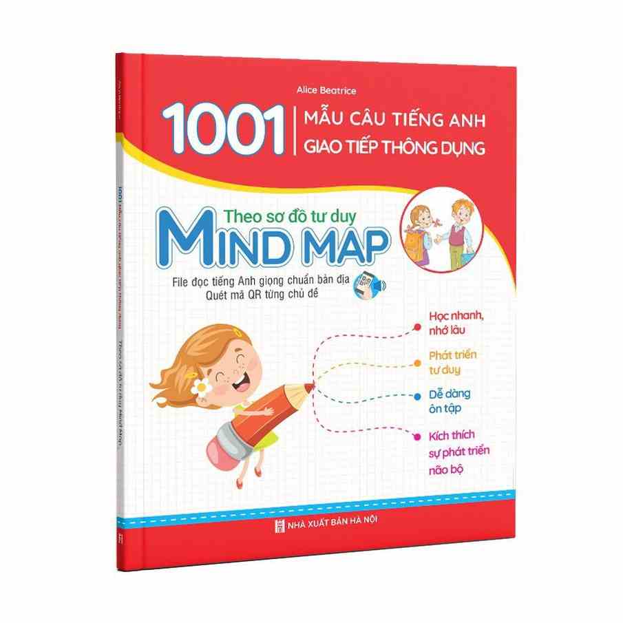 Sách - 1001 Mẫu Câu Tiếng Anh Giao Tiếp Thông Dụng - Theo Sơ Đồ Tư Duy Min Map (Dành Cho Trẻ Em) - Có File Đọc Kèm Theo