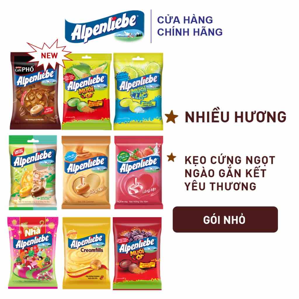 Kẹo cứng Alpenliebe nhiều hương (Gói nhỏ)