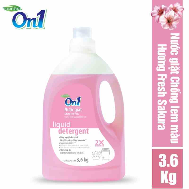 [Mã BMLTA35 giảm đến 35K đơn 99K] Nước giặt ON1 chống lem màu hương Fresh Sakura 3.6kg N6402