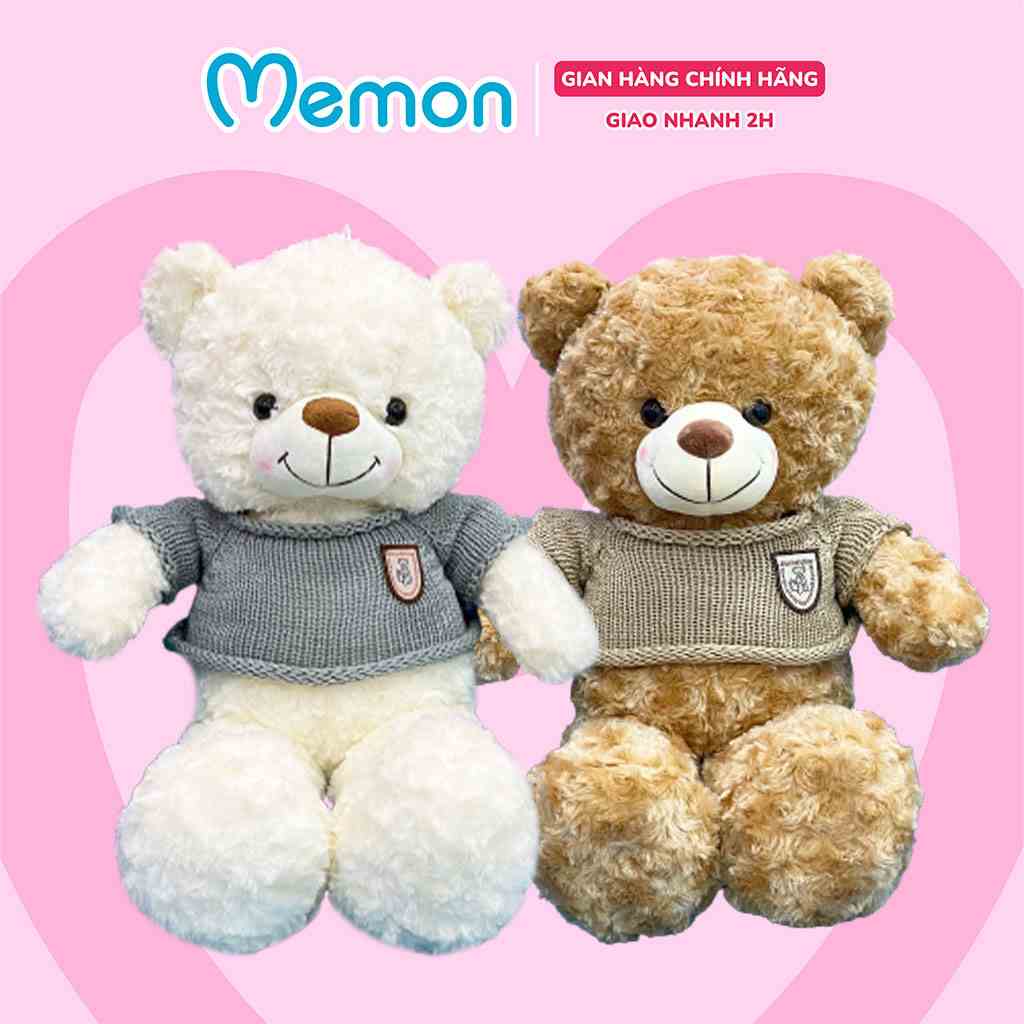 Gấu Bông Teddy Lông Xoắn Má Hồng Cao Cấp Memon