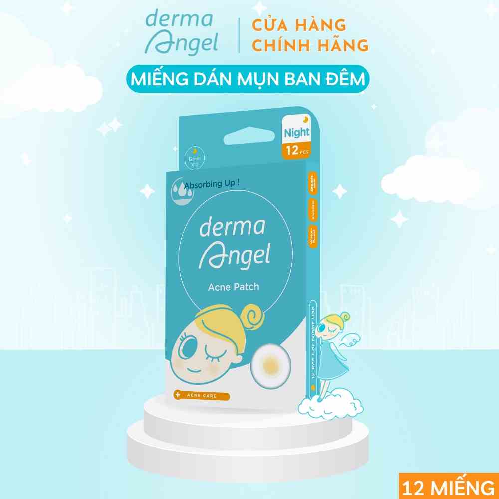 [Mã BMLTB200 giảm đến 100K đơn 499K] Miếng dán mụn dùng cho ban đêm (12 miếng) DERMA ANGEL