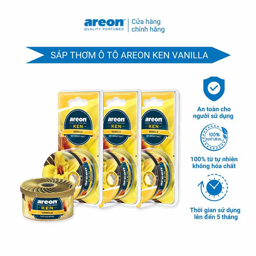 [Mã BMLTB35 giảm đến 35K đơn 99K] Sáp thơm ô tô Areon Ken Vanilla [chính hãng]