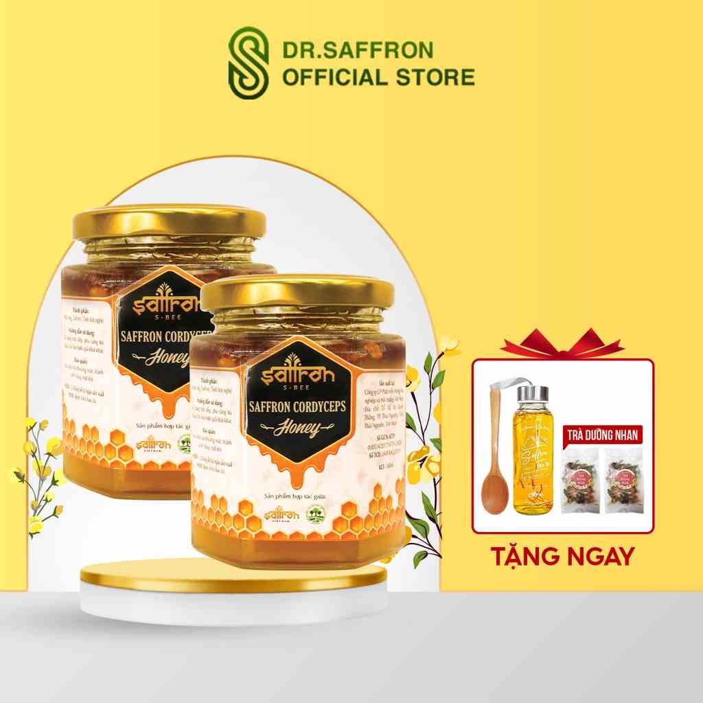 2 Hũ Mật Ong Saffron Đông Trùng Hạ Thảo Thương hiệu Saffron Việt Nam loại 180ml