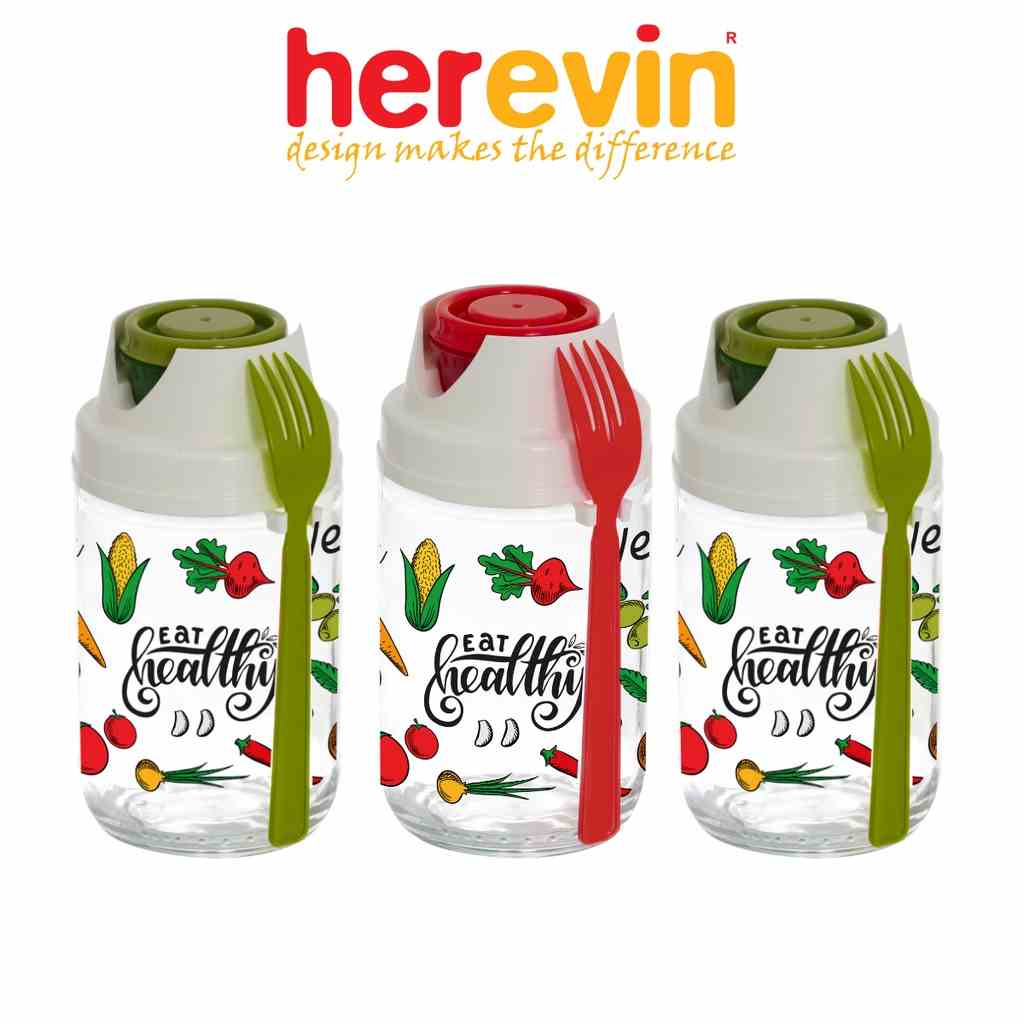 [Mã BMLTA35 giảm đến 35K đơn 99K] Bộ 3 Hũ Salad Thuỷ Tinh Herevin 660ml - HEHU131614-807