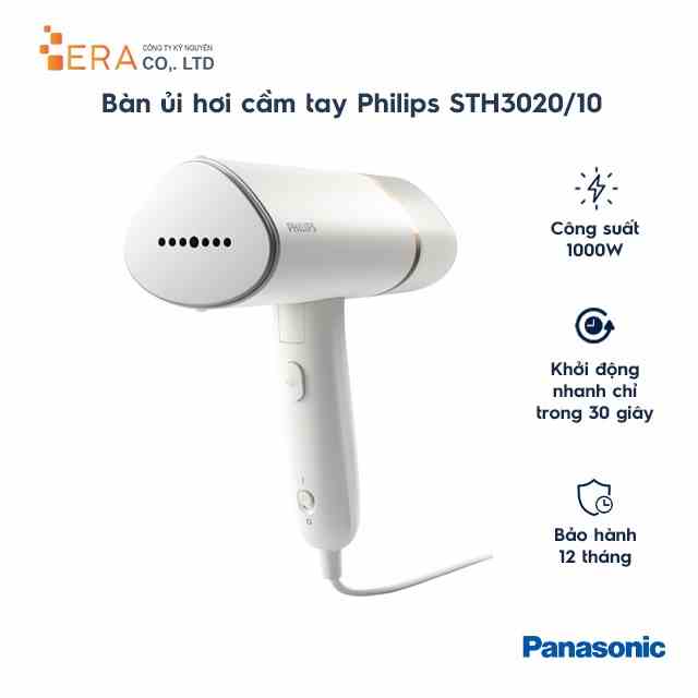 [Mã BMLTA35 giảm đến 35K đơn 99K] Bàn ủi hơi nước cầm tay Philips STH3020/10 1000W