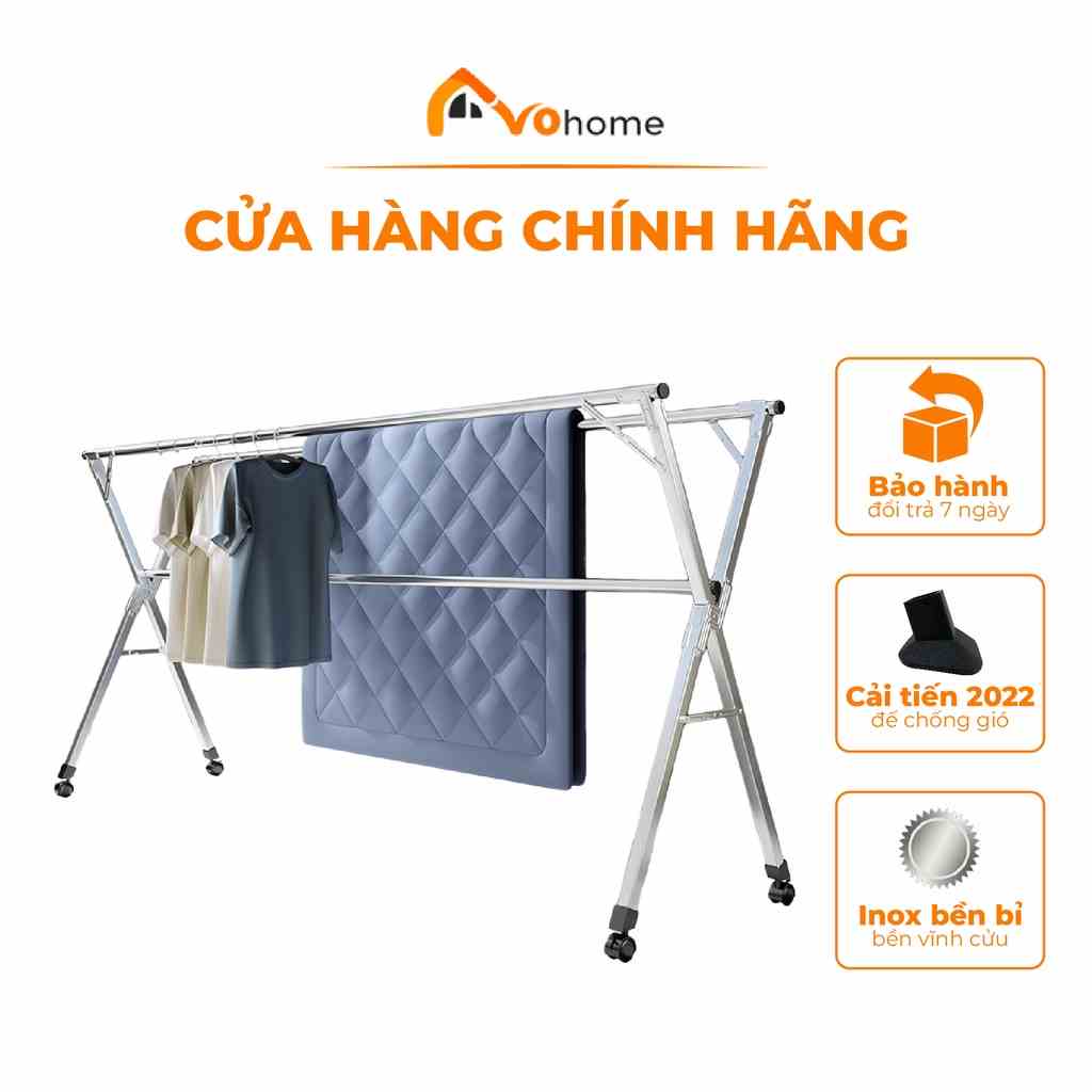 Sào phơi quần áo AVOHOME chính hãng loại giàn phơi có bánh xe treo quần áo cho cả gia đình