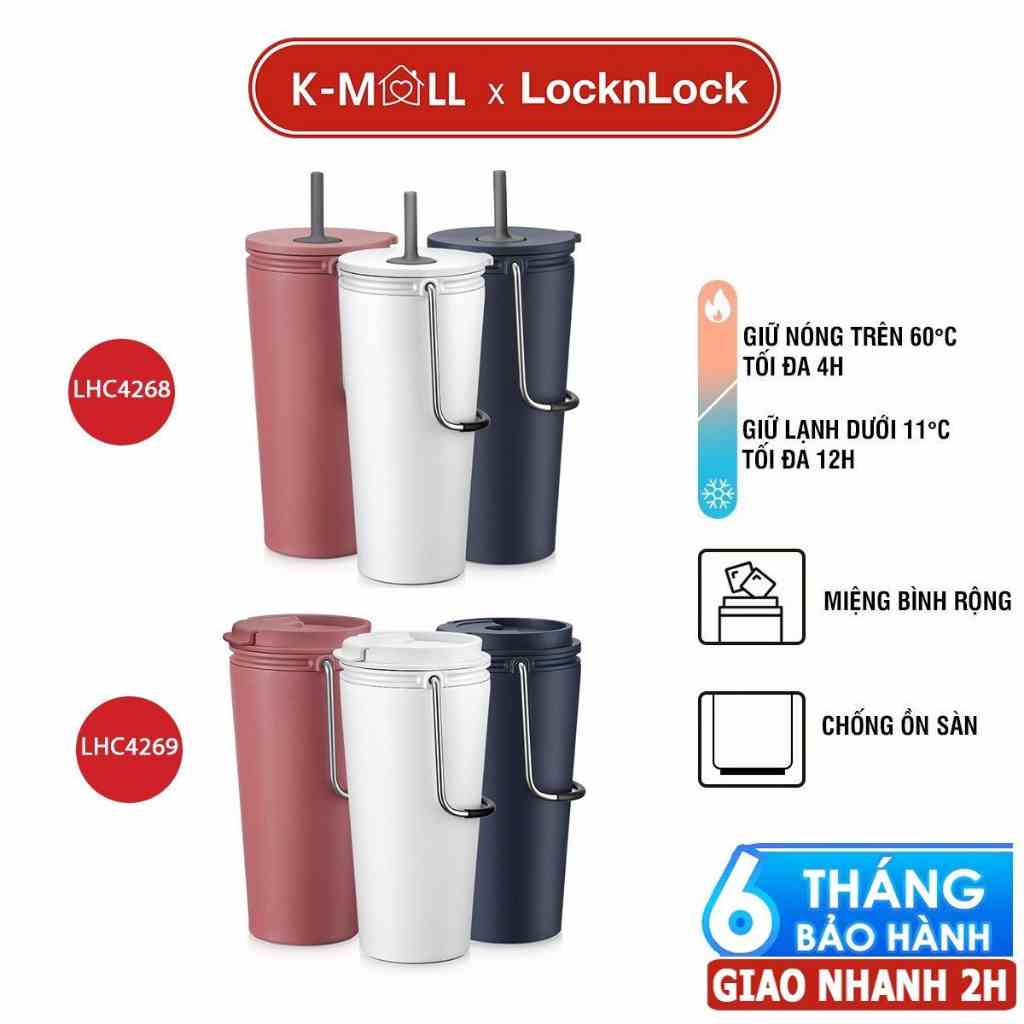 Bình giữ nhiệt LocknLock 540ml -Thép Không GỈ, Có Quai Xách Bucket Tumbler W/Straw LHC4269 LHC4268 (3 màu) - K-MALL