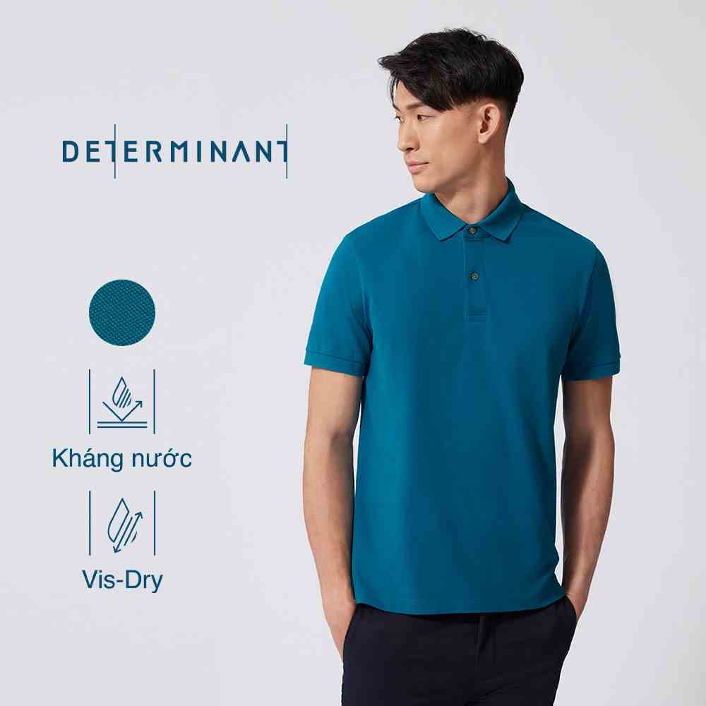 Áo thun polo nam cao cấp DETERMINANT tay ngắn - kháng nước - màu xanh mòng két - P01