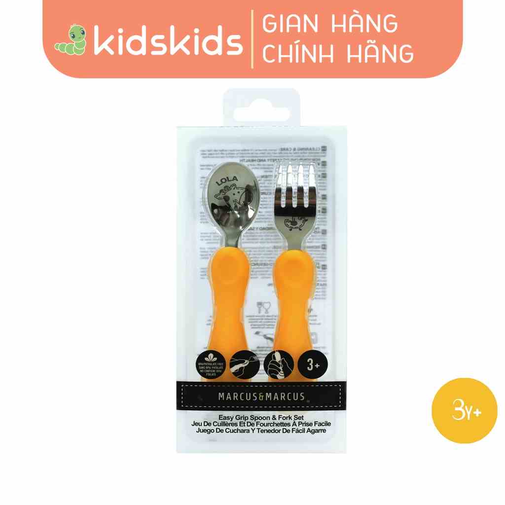 Bộ Thìa Nĩa Ăn Dặm Cho Bé Easy Grip Marcus & Marcus, Từ 3 Tuổi - Lola