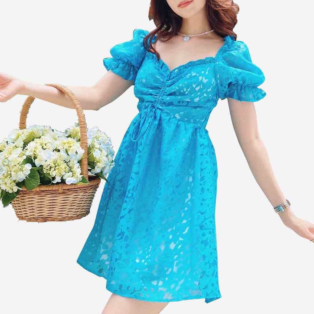 [Mã BMLTB200 giảm đến 100K đơn 499K] Đầm ren xanh Nary Dress Gem Clothing SP060508