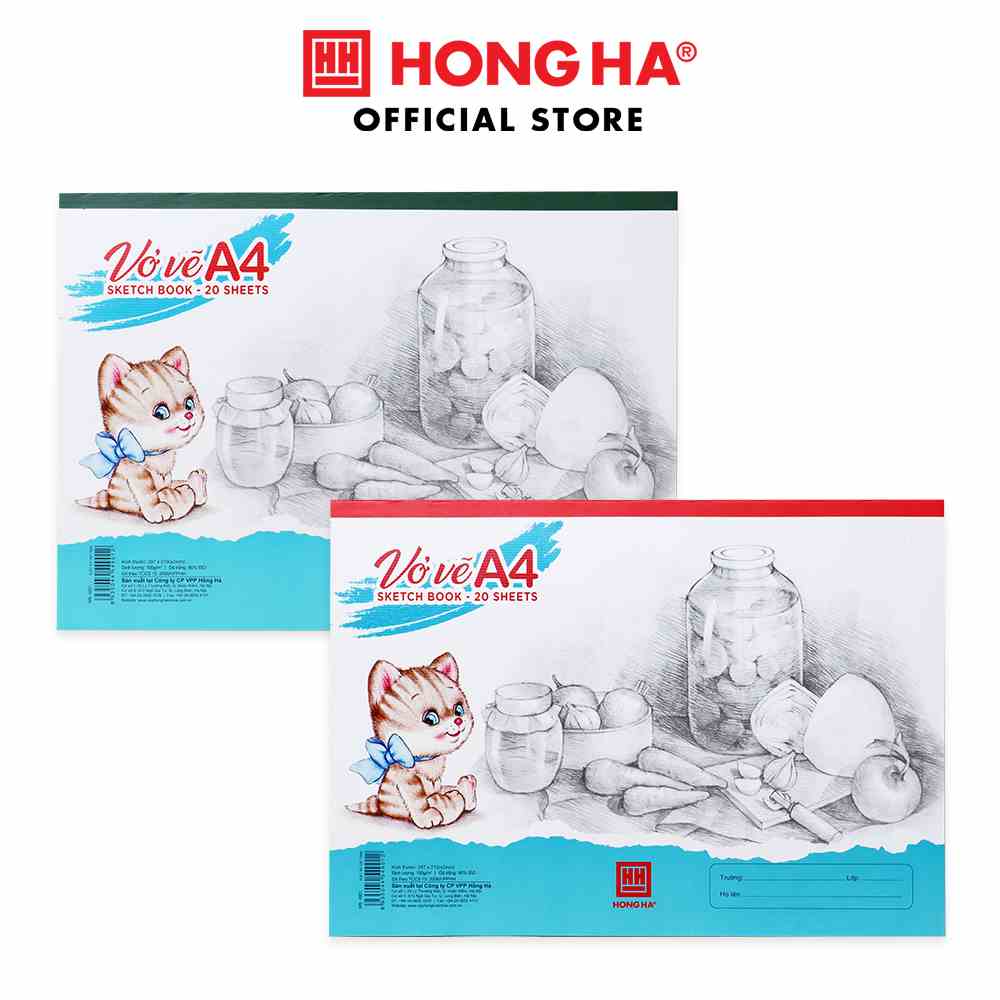 Vở vẽ A4 Hồng Hà định lượng 100gms, độ trắng cao 4901