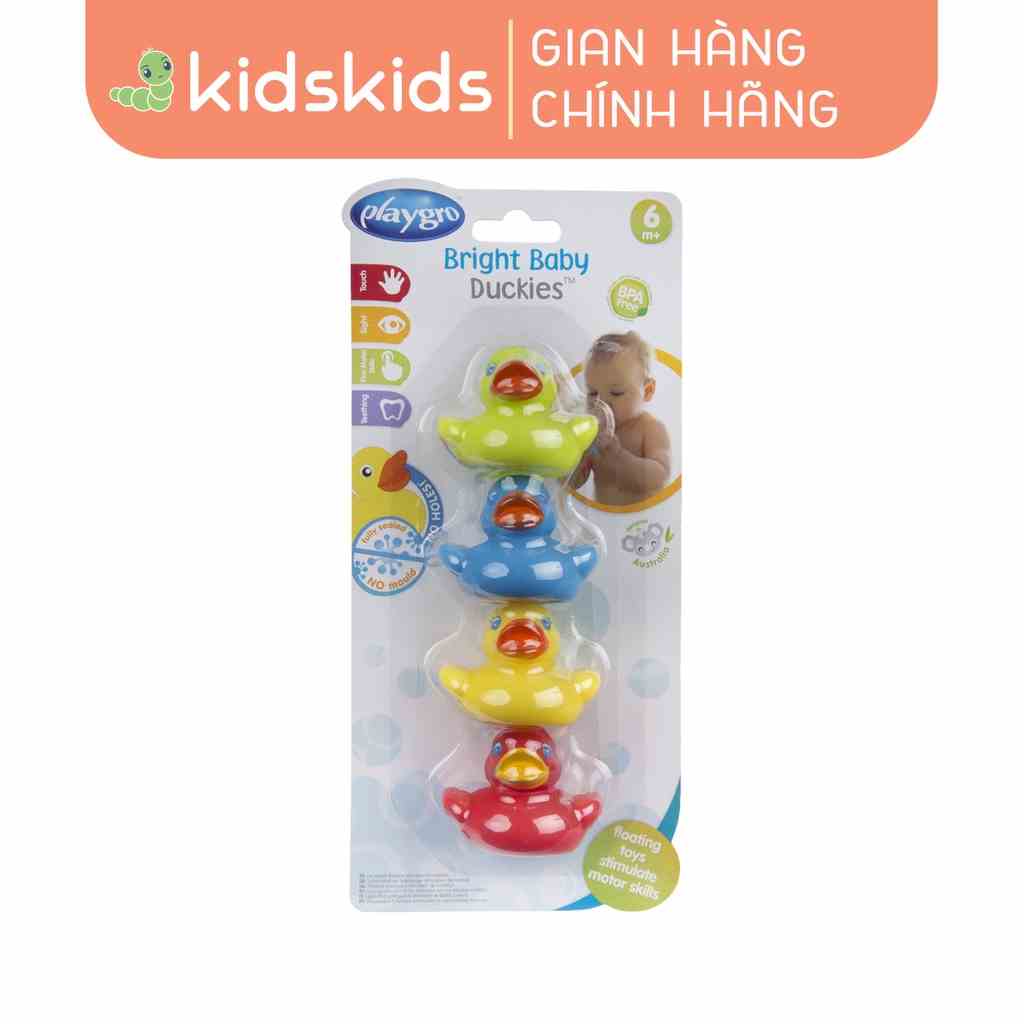 Đồ chơi tắm đàn vịt con rực rỡ Duckie Playgro, cho bé từ 6 tháng