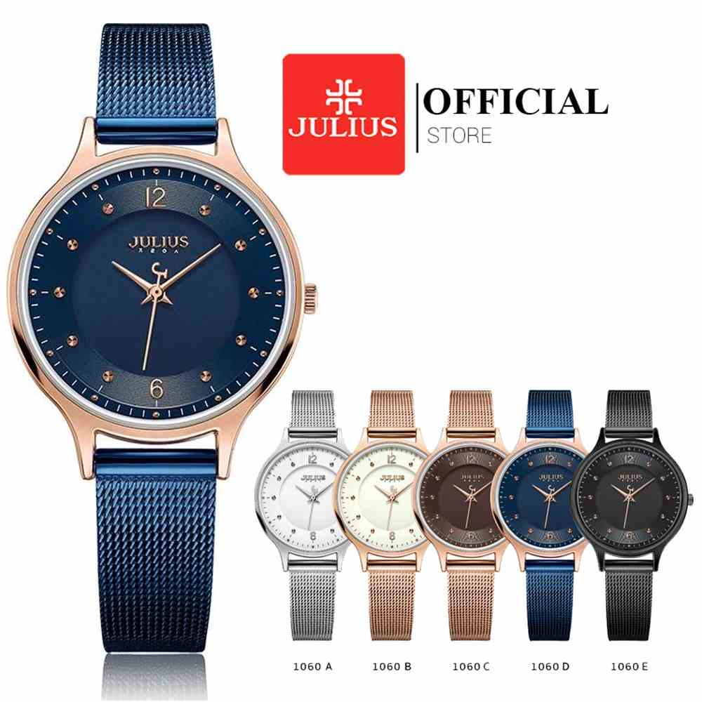 Đồng hồ nữ JULIUS JA-1060 dây thép | Julius Official