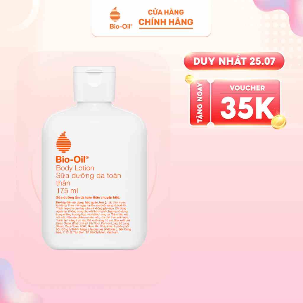 Sữa dưỡng thể siêu nhẹ không nhờn giúp nuôi dưỡng da mướt mịn - BIO-OIL BODY LOTION (chai 175ml)