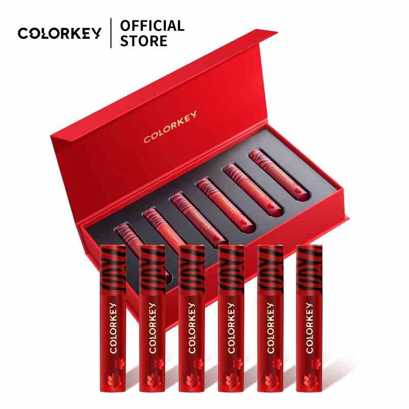 【COLORKEY】Bộ 6 thỏi son bóng COLORKEY hình hổ năm mới bản giới hạn 6g