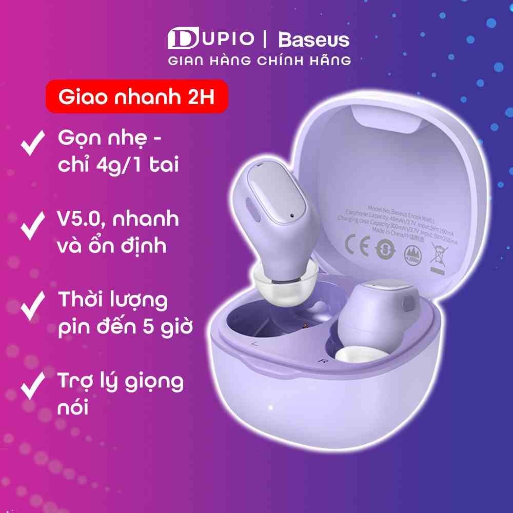 [Mã BMLTA35 giảm đến 35K đơn 99K] Tai nghe không dây DUPIO Baseus TN05 bluetooth thể thao true wireless