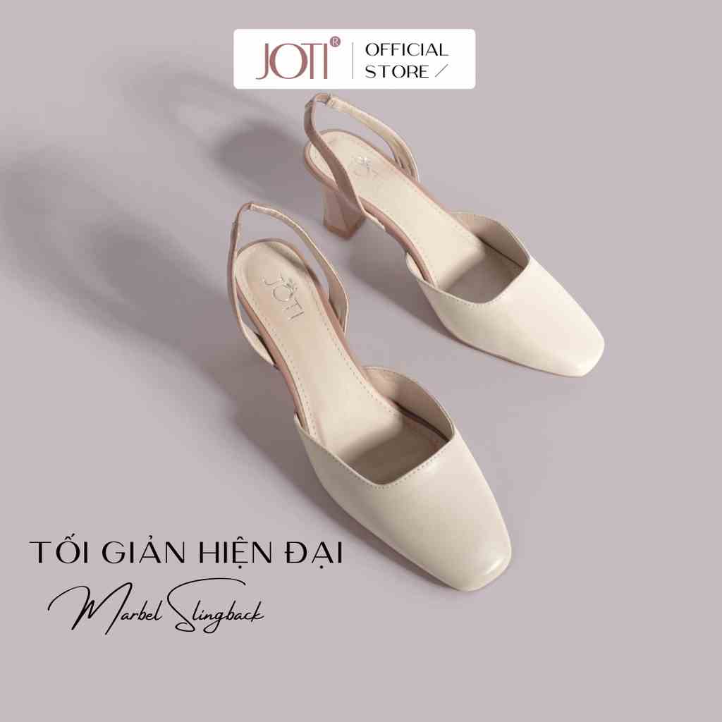 Giày Cao Gót Nữ JOTI Mabel 3301VN5 - Mũi Vuông Hở Gót Đế Trụ Cao 5cm Da Mờ - Mang Công Sở Dự Tiệc