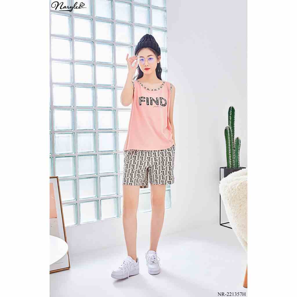 Đồ bộ mặc nhà nữ áo 3 lỗ cao cấp thương hiệu Narylee chất cotton nhập khẩu mềm mịn chống tia UV kháng khuẩn mã 1357