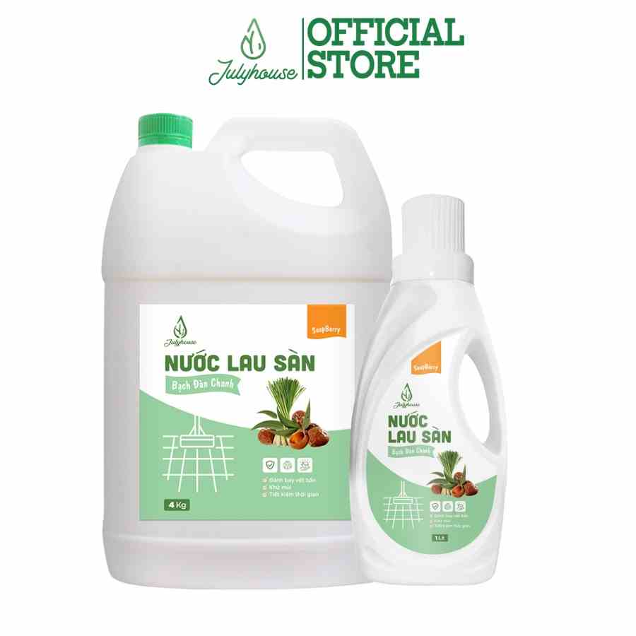 Nước lau sàn Bồ Hòn Julyhouse 1000ml/4kg khử mùi, đuổi muỗi hiệu quả