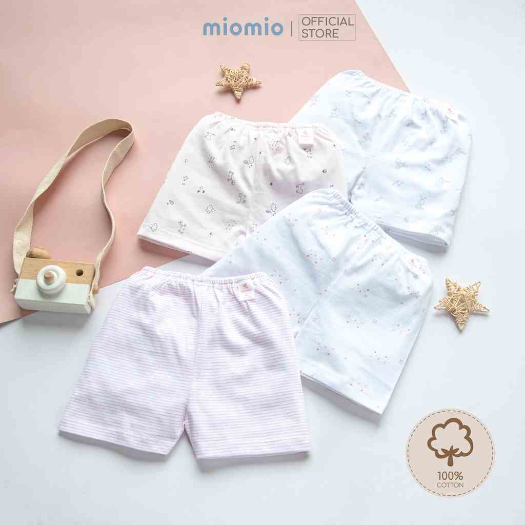 Combo 4 Quần Ngắn Sơ Sinh MIOMIO Cho Bé Trai, Bé Gái (Từ 0 - 24 Tháng), Vải Cotton