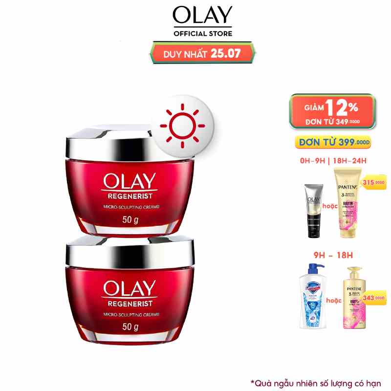 Combo 2 Kem Dưỡng Ẩm Ban Ngày Căng Mướt, Sáng Khỏe & Ngừa Lão Hóa OLAY REGENERIST 50G X2