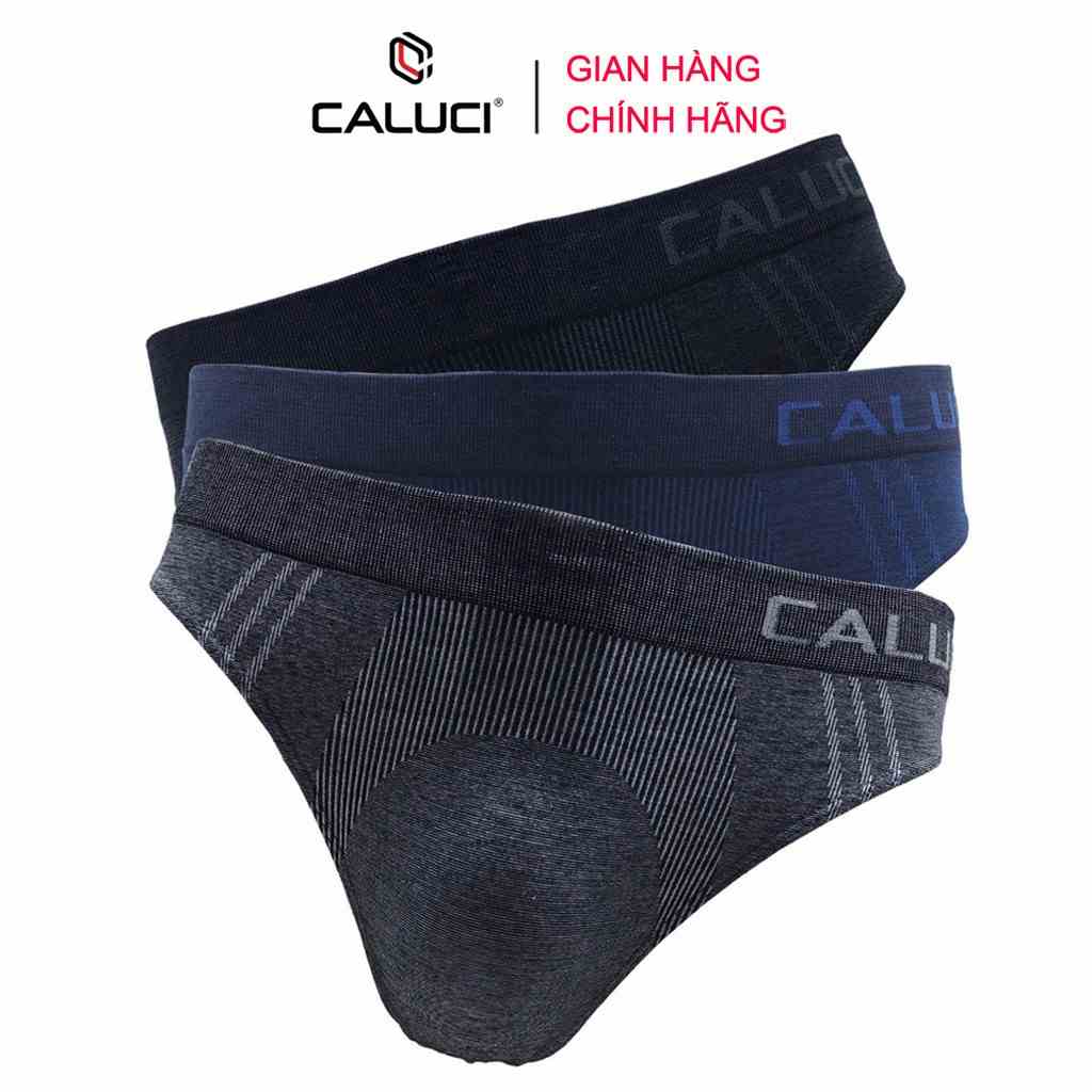 [Mã BMLTB35 giảm đến 35K đơn 99K] Combo 3 quần sịp nam tam giác CALUCI CA08, co dãn 4 chiều, vải sợi tre kháng khuẩn