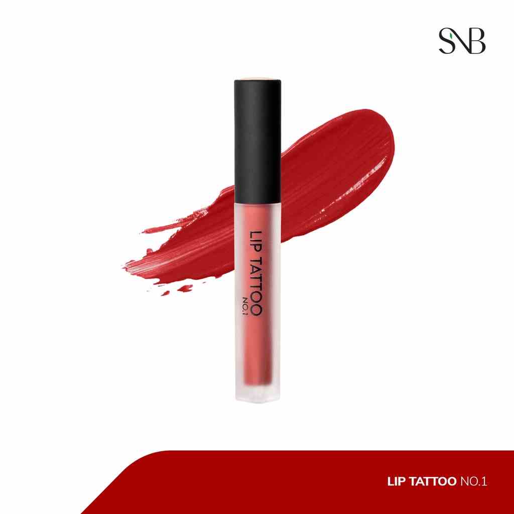 [Mã BMLTB35 giảm đến 35K đơn 99K] Son Kem SNB Lip Tattoo No 1 Đỏ Thẫm Quý Phái 4.2gr