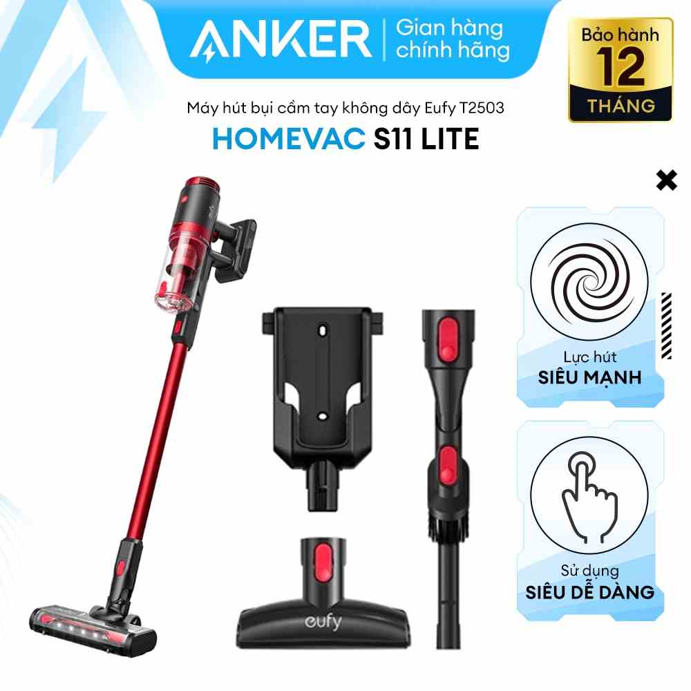 [Mã ELHA10 giảm 6% đơn 5TR] Máy hút bụi cầm tay không dây EUFY HomeVac S11 Lite (by Anker) - T2503