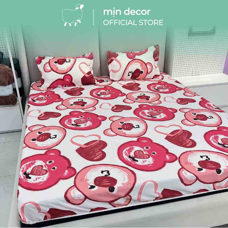 [Mã BMLTA35 giảm đến 35K đơn 99K] Bộ ga gối cotton 3D MỊN DECOR mềm mại nhiều mẫu mã