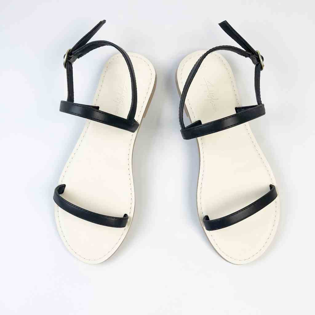 Giày Sandal đi học Nữ Thời Trang biển Quai Ngang Dây Mảnh Cao Cấp Hishoo Có Bigsize S005