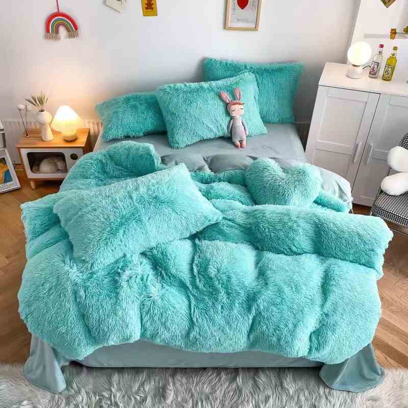 Bộ chăn ga gối nỉ lông EMMIBEDDING STORE mẫu trơn miễn phí bo chun và làm ga phủ theo yêu cầu.