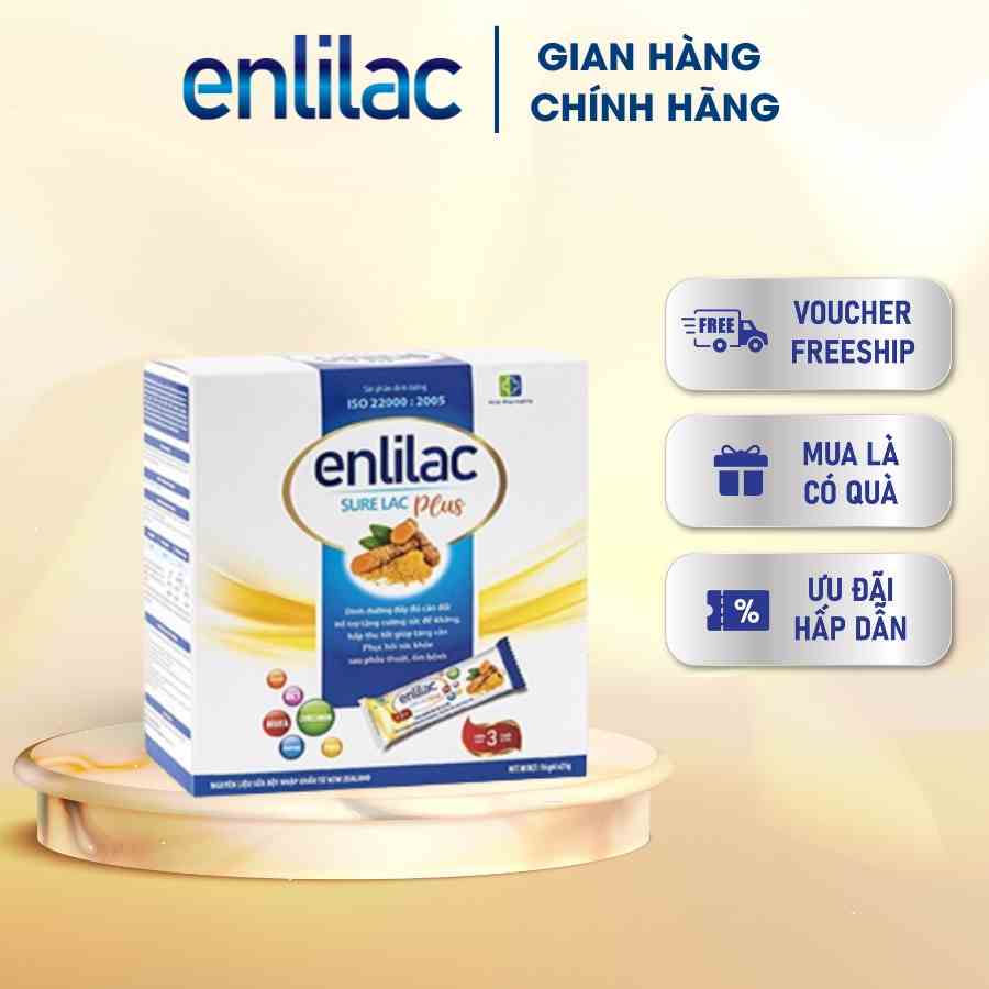 Sữa bột tăng đề kháng Enlilac SureLac Plus  Hộp 400g  năng lượng hồi phục cho người ốm bệnh và sau phẫu thuật