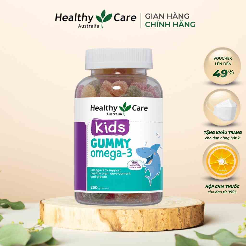 Kẹo Nhai Healthy Care Kids Gummy Omega 3 Phát Triển Não Bộ, Tăng Thị Lực 250 Viên