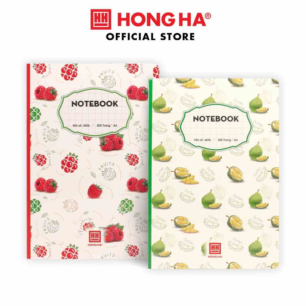 Sổ 4 ô ly kích thước A4 Notebook Hồng Hà 200 trang - 4606