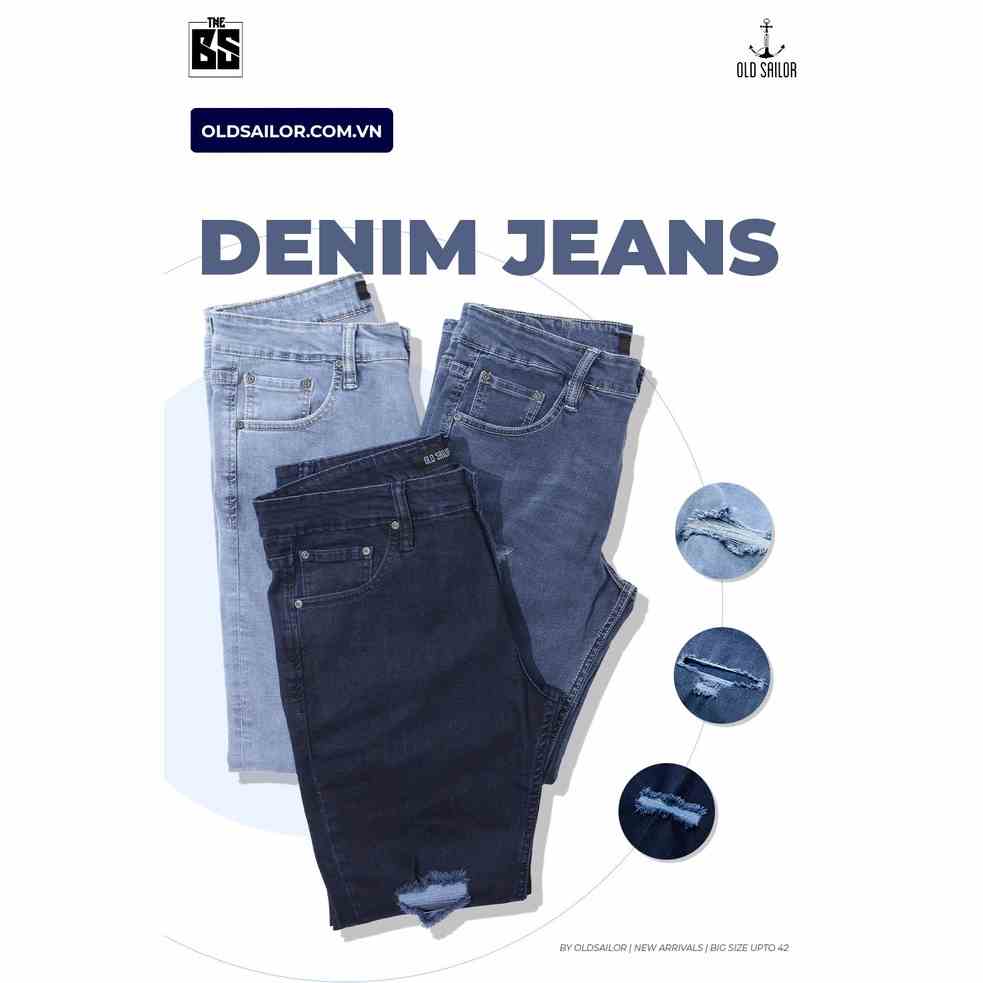 Quần Jeans Nam OLD SAILOR Chất Jean Cotton Co Giãn, Dáng Carrot Thời Trang Chuẩn Form Hàn Quốc