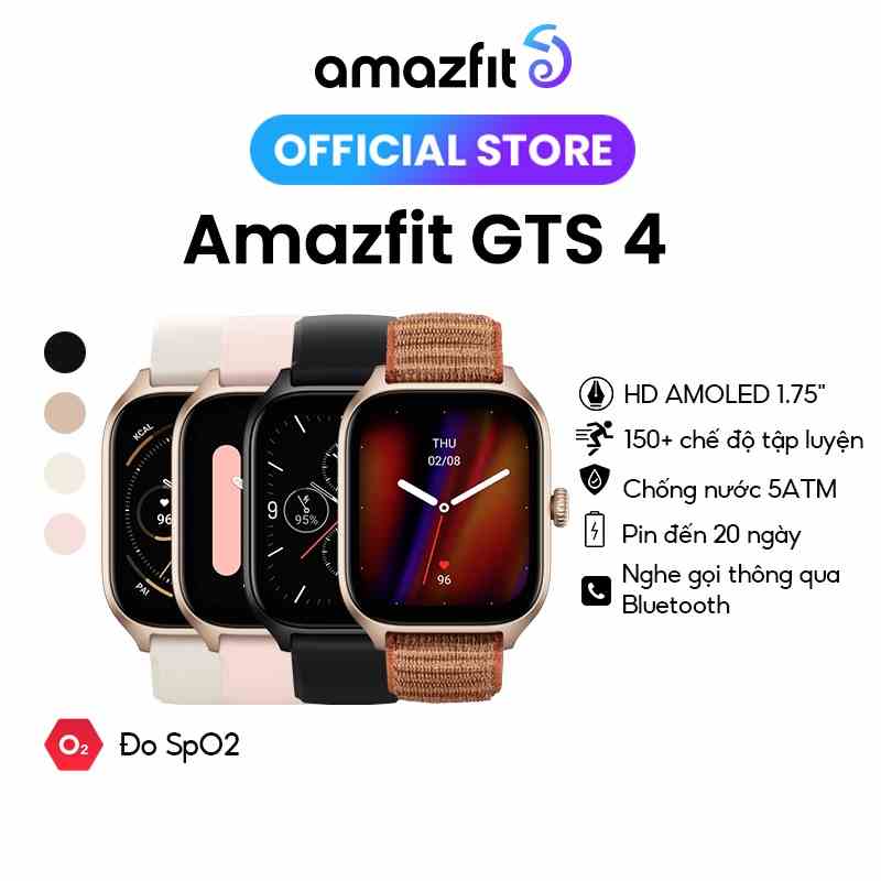 Đồng Hồ Thông Minh Cao Cấp Amazfit GTS 4 - Hàng Chính Hãng - BH 12 Tháng