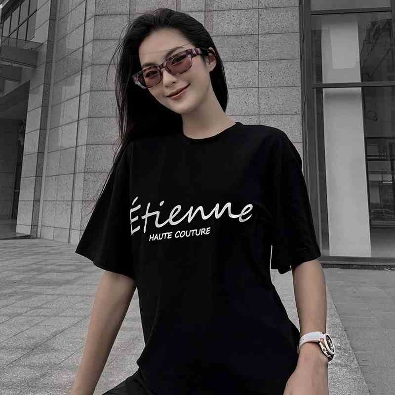 Áo thun nữ MIR -  Make It Rain etienne phong cách basic hiện đại cá tính chất cotton dáng tay lỡ