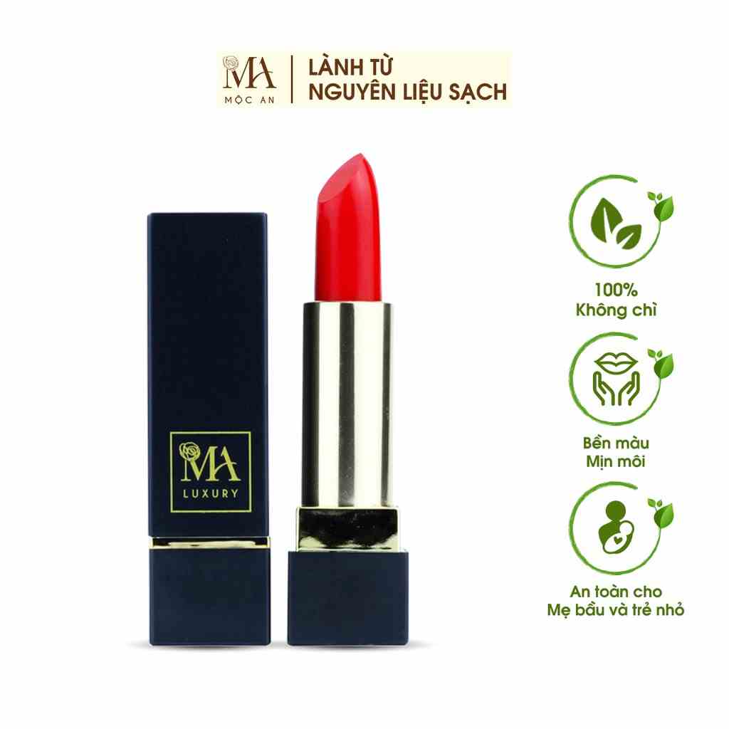 [Mã BMLTB35 giảm đến 35K đơn 99K] Son Lì Dưỡng Nhẹ Môi Luxury Mộc An Không Chứa Chì Giúp Dưỡng Hồng Bền Màu 4g