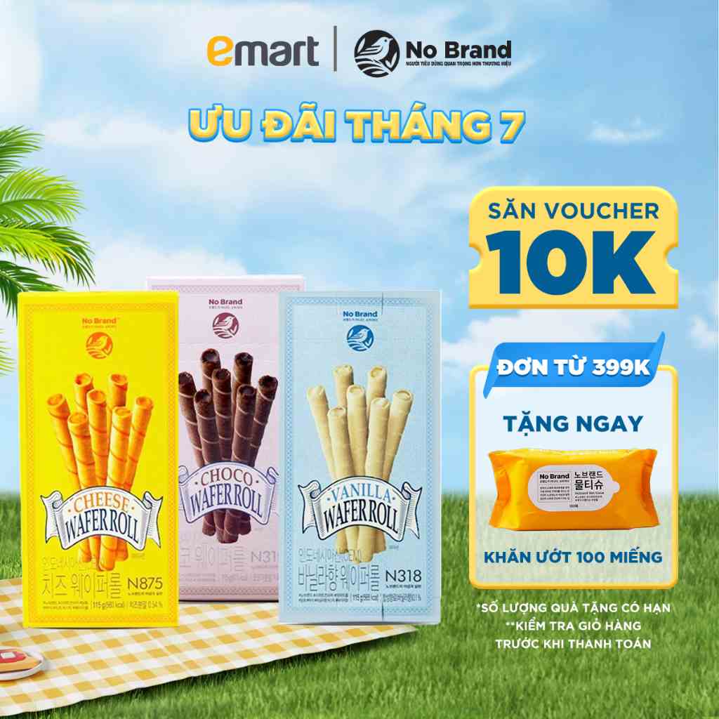 [Combo 3] Bánh Ống Nhân Kem Vị Sô Cô La + Vani + Phô Mai No Brand 115g - Emart VN