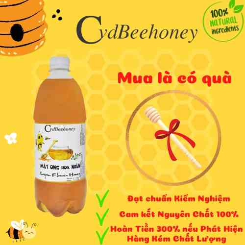 Mật Ong Hoa Nhãn Nguyên Chất, Tăng Cường Đề Kháng , Sức Khỏe, Làm Đẹp CvdBeehoney 1400g