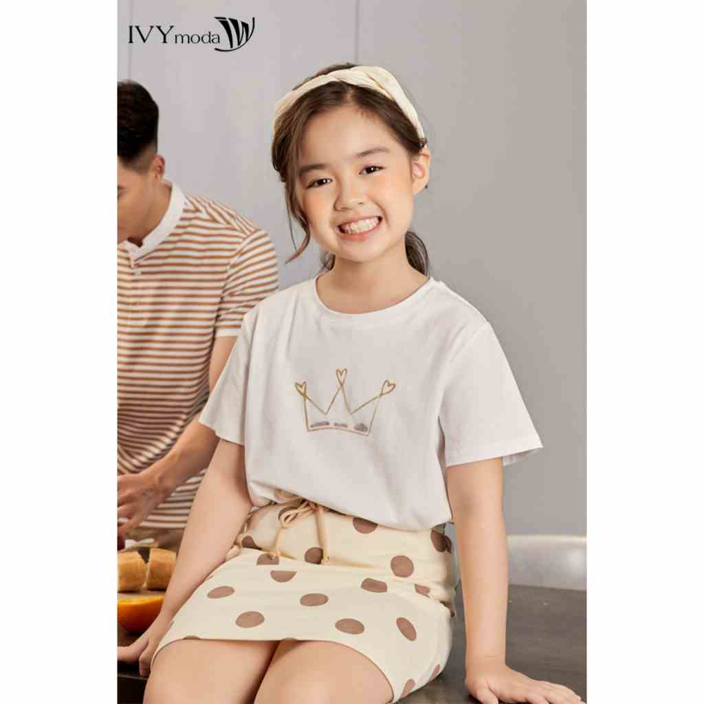 Chân váy chữ A chấm bi bé gái IVY moda MS 31G1157