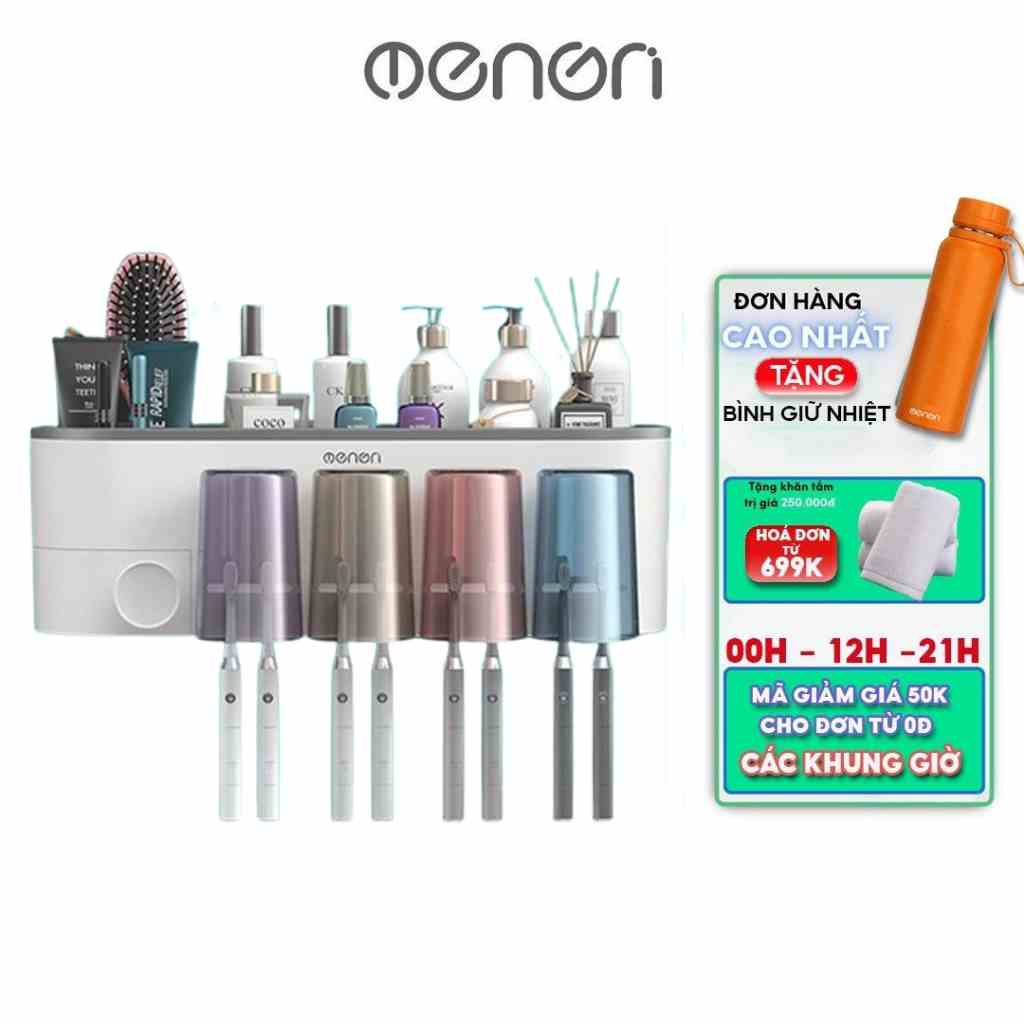 Kệ Treo Bàn Chải Đánh Răng OENON Dán Tường Có Kèm Cốc và Miếng Dán - OE041