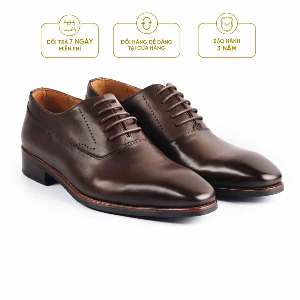 Giày Tây Cao Cấp CLASSIC CHISEL TOE OXFORD - OF26 - Da Bò Ý Lót Trong Da Bò Mộc - Thương hiệu Be Classy