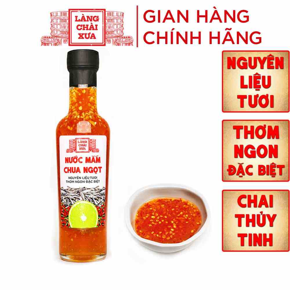 Nước mắm chua ngọt cao cấp Làng Chài Xưa, nguyên liệu tươi, thơm ngon đặc biệt, pha sẵn từ chanh tỏi ớt vị đậm đà