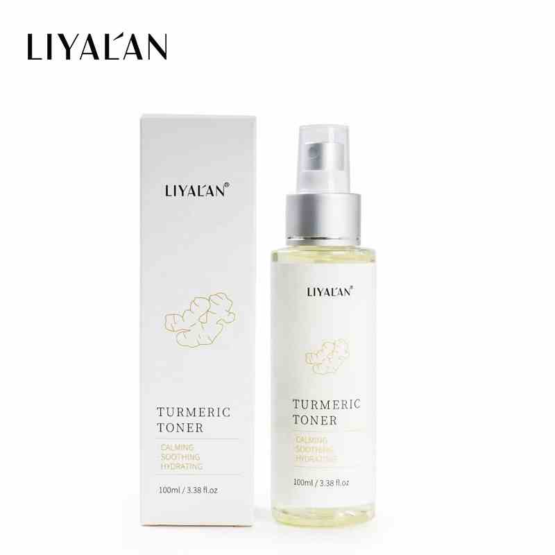 Toner dưỡng da mặt LIYALAN dạng xịt vitamin C nghệ thảo mộc hữu cơ làm dịu da cấp ẩm 100ml