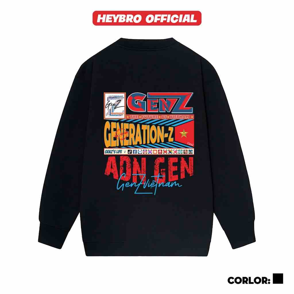 [Mã BMLTB35 giảm đến 35K đơn 99K] Áo nỉ sweater nam nữ Unisex HEYBRO dài tay form rộng phong cách GenZ SWT15