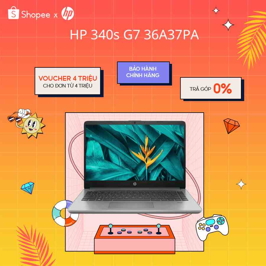 [Nhập ELHP12 giảm 12% đơn từ 10Tr]Laptop HP 340s G7 36A37PA | i7 1065G7|8GD4|512G SSD|14