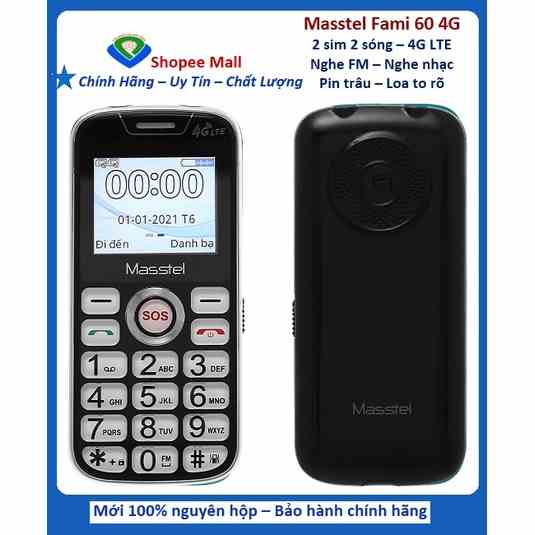 Điện thoại Masstel FAMI 60 4G - Hàng chính hãng, Nguyên Seal