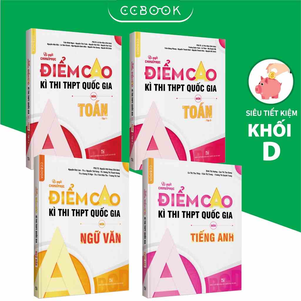 Sách – Combo lớp 12 khối D Bí quyết chinh phục điểm cao kì thi THPT quốc gia – Toán Văn Anh (4 cuốn) – Chính hãng CCbook