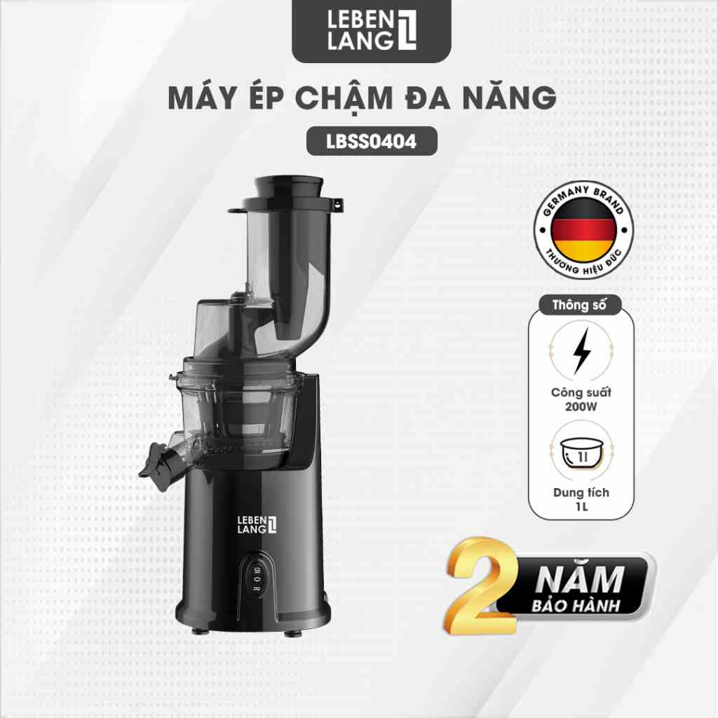 Máy ép chậm đa năng LEBENLANG dung tích 1200ml, công suất 200W, bảo hành 24 tháng – LBSS0404